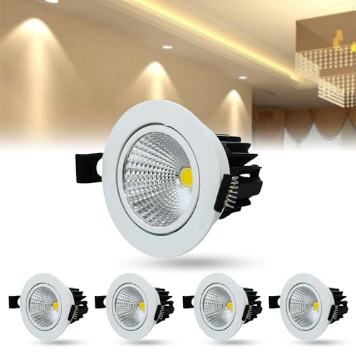 Image of D'Mak Moveble LED COB Light | Recessed LED Ceiling Light for Indoor Lighting | Warm White Color | Aluminium Body (5, 7 Watt)