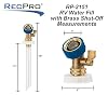 RecPro RV Hands Free Water Tank Fill | Clear Fill Tube with Brass Shut-Off Valve | Secure Fresh Water Tank Filler for RV Camper Trailer