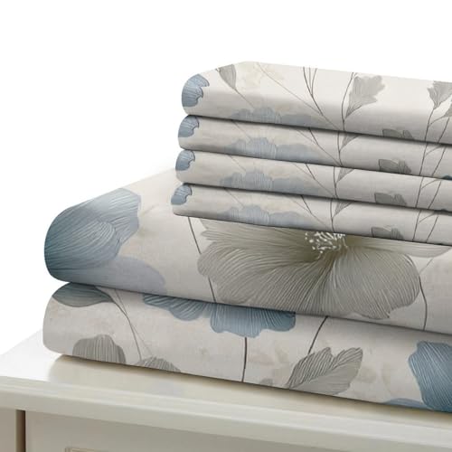 Housse de couette fleurie 260x220 cm en microfibre douce - 7