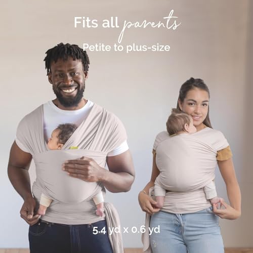Image of Boba Baby Wrap Carrier - Original Baby Sling Carrier for Newborns (7-35 lbs), Soft, Secure, Hands-Free & Ergonomic, Ideal for Comfortable Bonding, New Parents (Organic Stone)