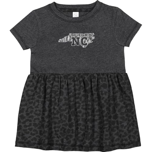 inktastic Raleigh North Carolina Infant Dress 24 Months Vintage Smoke with Leopard Print 44268