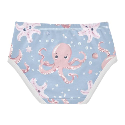 Girls Underwear Toddler 2t Cotton Cute Panties Girl Stylish Underpants Briefs Cute Octopuses Pink Blue2