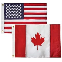 American & Canada Flag-12x18 Inch Set