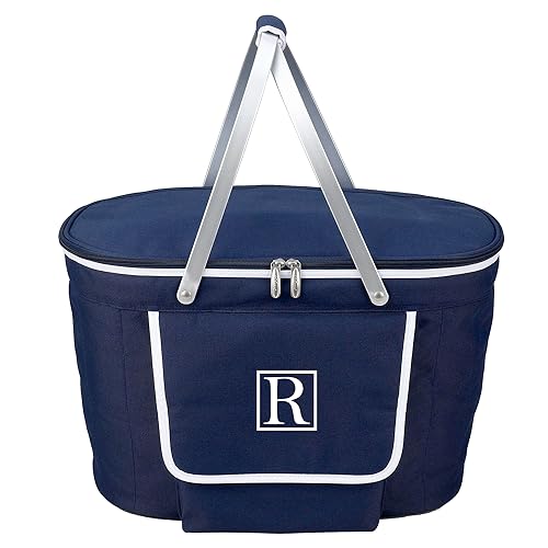 Picnic at Ascot Personalized Monogrammed Patented Collapsible Insulated Picnic Basket