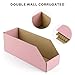 Golden State Art, 12x4x4.5 Cardboard Storage Bins, 30 Pack Corrugated Open Top Bin Box for Shelves Garage Office Warehouse Organization, Pink