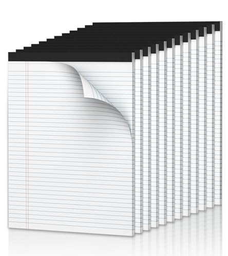 Legal Pads 8.5 x 11.75 Inch Notepad, 12 Pack White