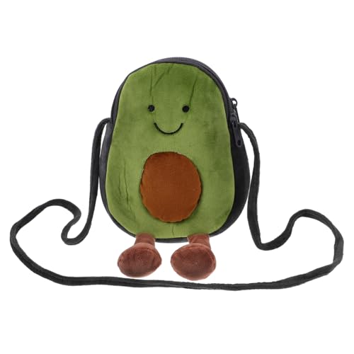 Didiseaon Avocado Coin Pouch for Kids Cartoon Fruit Crossbody Storage Bag Cute Phone Organizer for Students Multi-Purpose Zipper Wallet Portable Bag for Coins and Small Items
