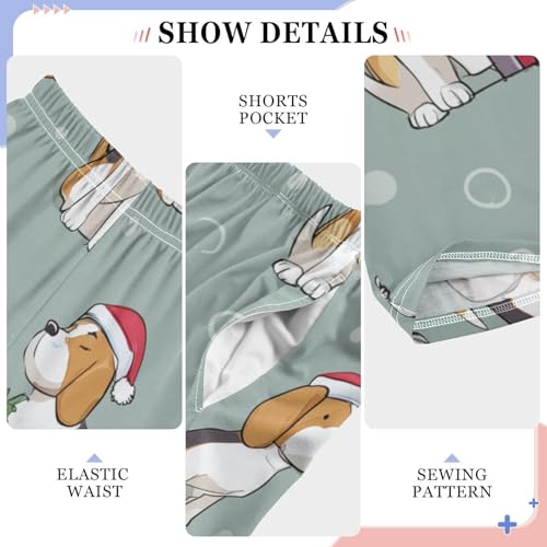 ZZXXB Xmas Cartoon Beagle Boys Long Pants Soft Trousers Elastic Waist Kids Lounge Bottoms with Pockets S-XL4