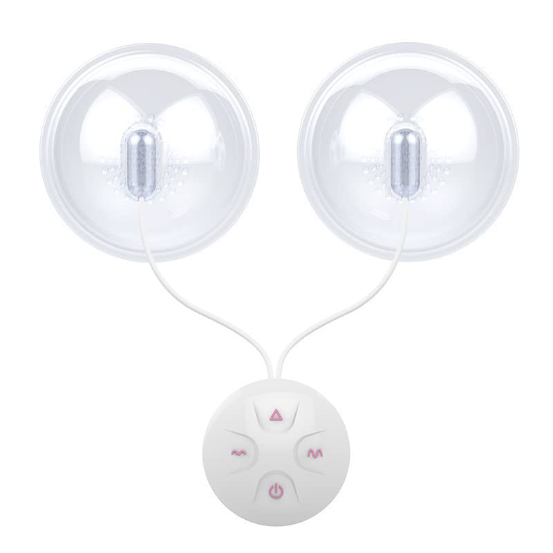 Mani Libere Elettrico Seno Pompa Massaggiatore Vibratore Succhia Capezzoli e Clitoride Coppe Lingua Leccare Reggiseno Stimolatore Sex Toys Enlarger Enhancer per Donne,Chiaro