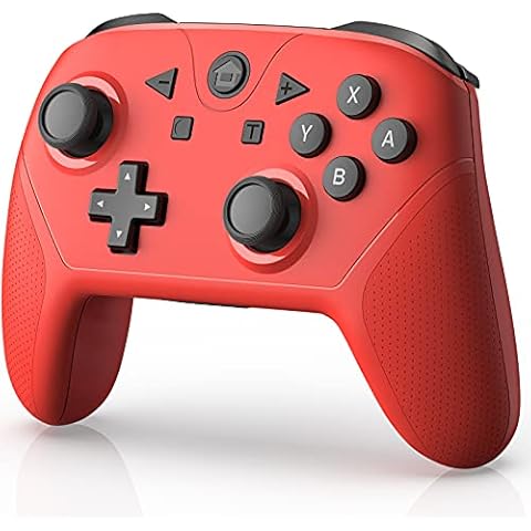YTEAM Wireless Controller for Switch/Switch Lite,Wireless Switch Pro Controller Remote Gamepad Joystick with NFC/Turbo/ 6 Gyro Axis/Dual Vibration-Red Cover