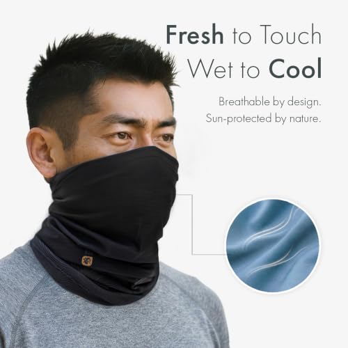 Image of WHTE MOSS Cooling Neck Face Gaiter for Sun Protection UPF 50+ Moutain white