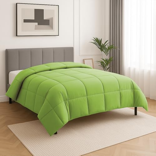 Image of Palatial King Size Comforter Set - All Season Down Alternative Bedding Comforter Set - Quilted Duvet Insert with Corner Tabs - Box Stitched Blanket - Breathable, Soft - Sage Green