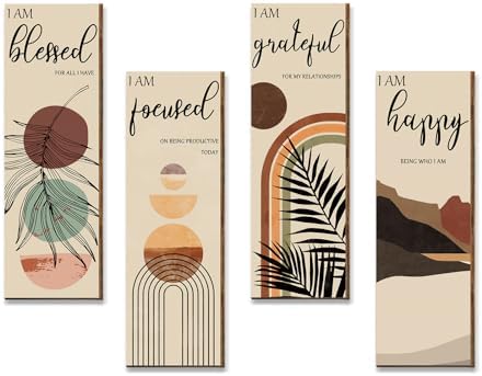 Yulejo 4 Pieces Farmhouse Boho Wall Decor 11 x 3.5 Inch Inspirati...