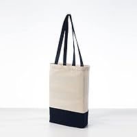 Vista 6 de Azuca Bolsa de lona de algodón resistente de 12 onzas con refuerzo inferior, bolsa de compras para la playa, 17 x 14 x 4 pulgadas, paquete de 6