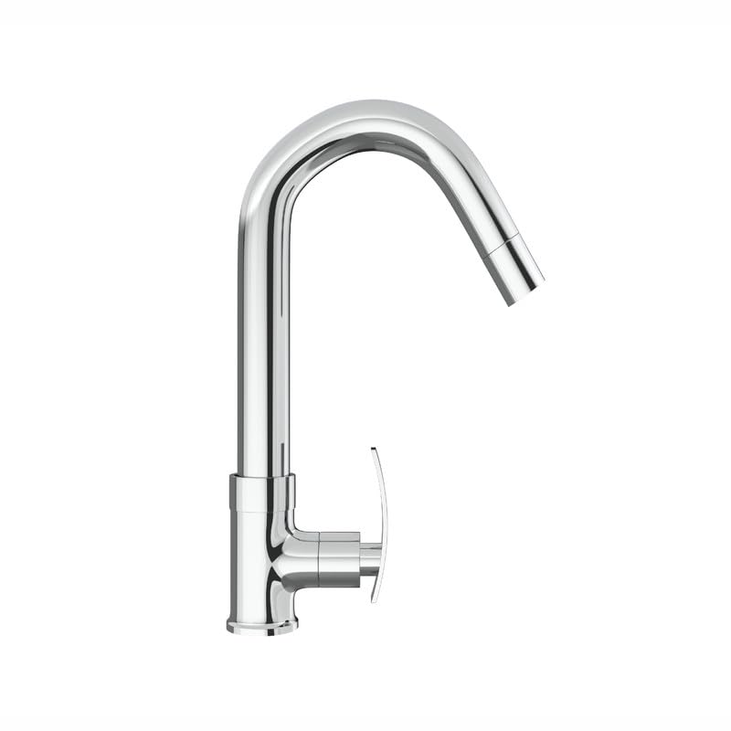 Image of GLOXY Premium Swan Neck Kitchen Sink Tap with 360 Degree Swivel Spout Delight Lever with Chrome Finish - Deck Mounted Wash Basin Tap for Kitchen Sink & Bathroom