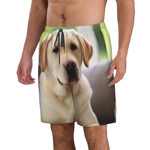 Men's Swim Trunks Cute Labrador Dog Quick Dry Board Shorts with Pocket Swimsuit Swimwear for Men Beach Shorts4