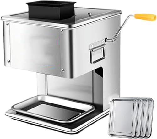 DMBBSAPBSH Cortadora de Fiambre, Cortador Manual de Carne, Máquina cortadora de Carne Manual, cortadora de Carne de Acero Inoxidable, picadora de Carne eléctrica for Uso Comercial y doméstico(5mm)