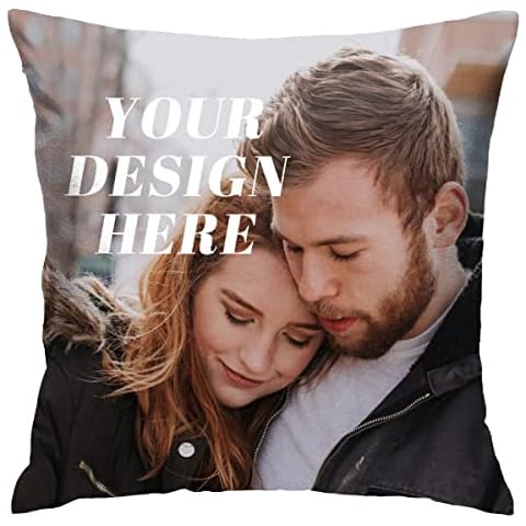 OMXNAQZ Custom Pillow Cases with Photo, Personalized Velvet Soft Pillow Cases, Decor Zipper Cushion Covers for Sofa Bedroom Car Wedding, Family, Memorial Gift 18 x 18 Inch Cover