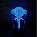 Produktbild 3D Optische Llusion Lampetierischer Elefant Led NachtlichtTolle 7 Farbwechsel Acryl Berühren Tabelle Schreibtisch-Nachtlicht Mit Usb-Kabel Für Kinder Schlafzimmer Geburtstagsgeschenke
