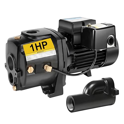 Acquaer Shallow/Deep Well Jet Pump, Cast Iron Convertible Pu...
