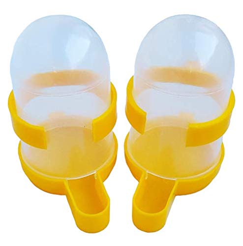 Touch of life Hard Plastic Bird Water and Food Feeder, Pack of 2