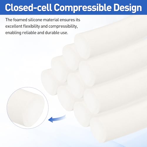 uxcell Espuma de silicona para juntas 25 mm x 2 m blanca miniatura 3
