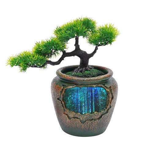 Gdrasuya10 Tabletop Rockery Fountain Indoor Waterfall Bonsai Desktop Mini Rockery Water Fountain...