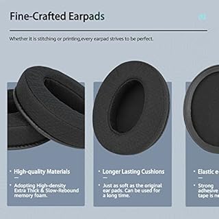 Wzsipod Mousse Coussin Coussinets pour Sennheiser HD 4.50BT/HD 4.50BTNC/HD4.50SE/HD4.40BT/HD4.30G/HD4.20S/HD458BT/HD 450/HD450BT/HD400S/HD350BT-Fabriqué en Tissu（Noir）