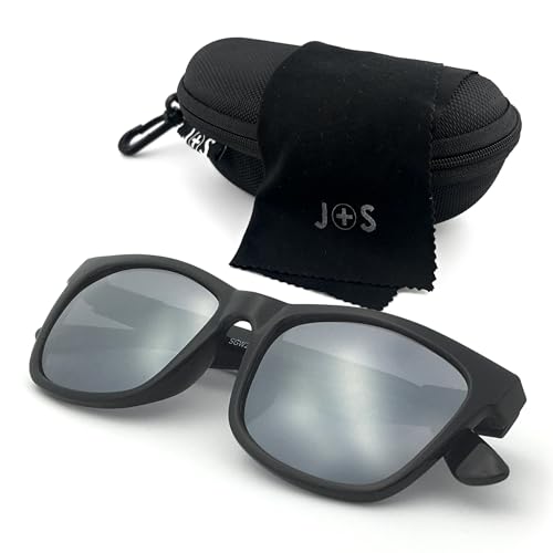 Image of J+S Mission Mark II Rectangle Polarized Sunglasses for Men | Spring Hinge Frame | Polarized 100% UV 400 | Medium-Small Fit