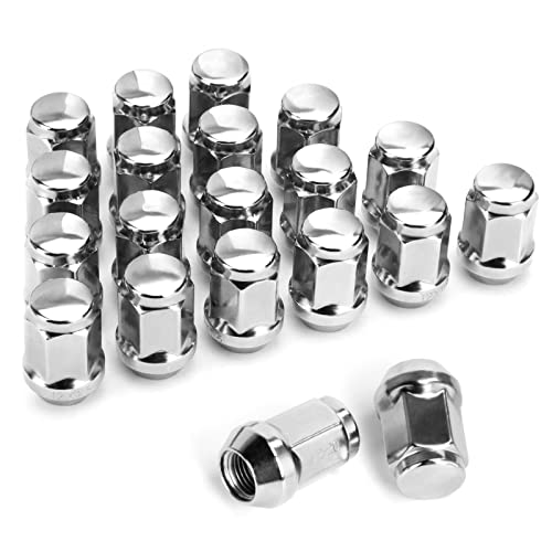 80% Off Discount Dynofit 1/2-20 Chrome Wheel Lug Nuts, 20 Solid 1/2x20 Conical Seat Aftermarket Lugnuts on Tuner Rims for Durango Journey Viper XJ KJ KK CJ Commander XK ZJ WJ WK Liberty TJ JK Explorer