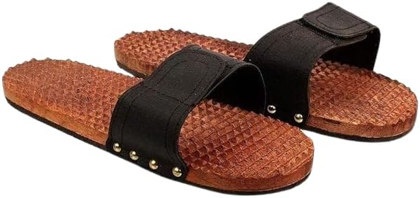 Wooden Foot Massage Slipper, Rosewood Acupressure Slippers, Dual Deep Tissue Massage, Trigger Points, Sore Leg Muscles Pain Relief