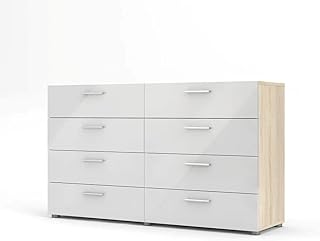 Oak Space-Saving Vanity Desk with Drawers 15.89 in. D X 55.12 in. W X 32.17 in. H Size Sleek and Sophisticated Style Wood Material | All Season Pretty White Shade Foil Surface Metal Glides Durable