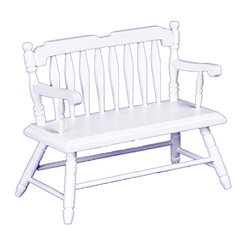 Melody Jane Dolls Houses Handley Dollhouse Miniature White Deacons Bench