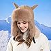 Trapper Hat, Fleece Lined Fashion Waterproof Trapper Hats with Ear Flaps,Windproof Faux Fur Thick Ushanka Hat for Hiking Khaki