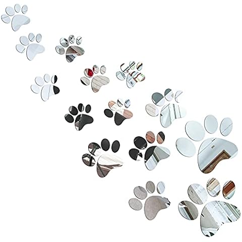 Tenare 14-Piece Acrylic Paw Mirror Stickers Cover