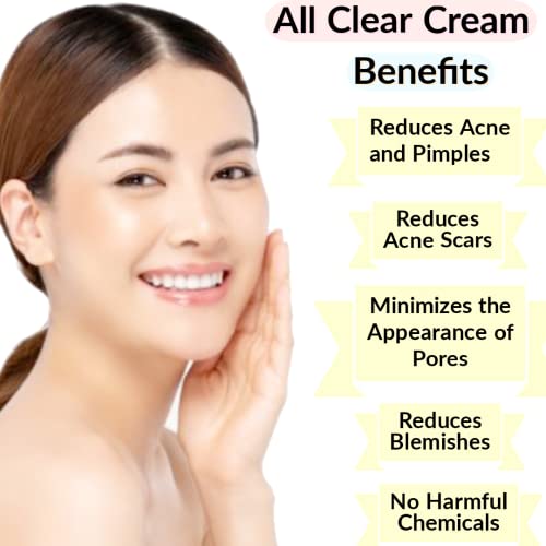 Image of Saroj Organics All Clear Cream, 50gm, for acne, pimples, acne scars, open pores, anti acne and blemishes - for men and women