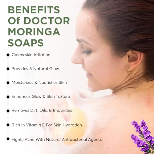 Image of Herbal Handmade Bathing Soap 100gm (5 Piece) | Lavendar Soap for Deep Cleansing | Removes Dirt & Impurities | No Mineral Oils | Suitable for All Skin Types