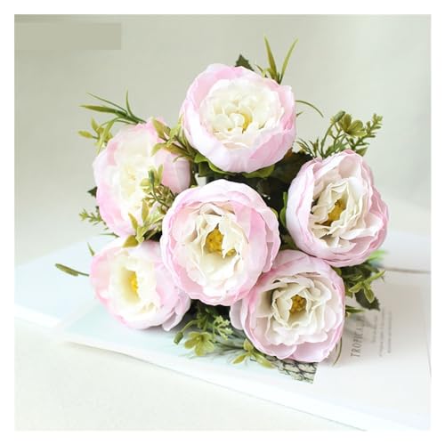Fleurs artificielles dans un vase pivoine en soie pour décoration de table maison - 4