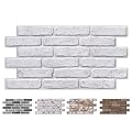 COMSTICKC 3D White Faux Brick Wall Panel Peel and Stick Wall Covering, 12 Pcs of 22.8" x 11.8", 3D Brick Wall Stickers, UrltraLight PVC Adhesive Brick Decorative Tiles, 22.48 sq.ft