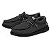 HEYDUDE Boy's Wally Youth Sport Mesh Black Size 4 | Boy's Shoes | Boy's Slip-On Loafers | Comfortable & Light-Weight