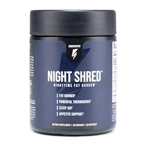 InnoSupps Night Shred | Night Time Fat Burner and Natural Sleep Support | Ashwaganda, 5-HTP, CLA, Melatonin | Appetite Suppressant | Weight Loss Support (60 Vegetarian Capsules)