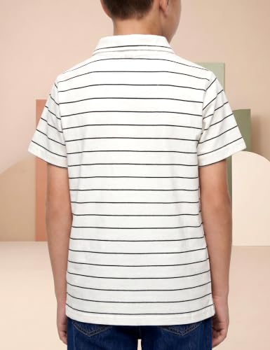 Image of Amazon Brand - Symbol Boys Soft Cotton Rich Jersey Striped Polo Shirt