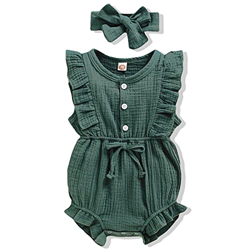 Renotemy Infant Baby Girl Romper Summer Jumpsuit Girl Short Sleeve Rompers Baby Girl Clothes 0-3 Months