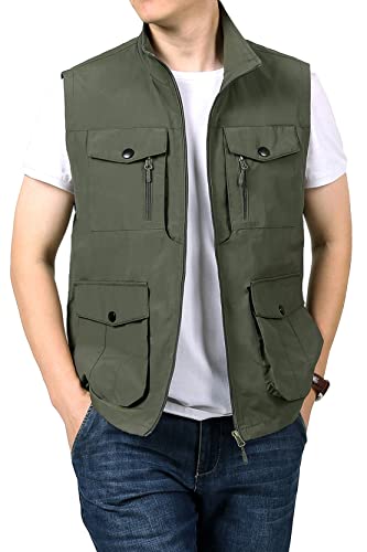 LOUECHY Men's Travel Vest Multi Pockets Utility Vest