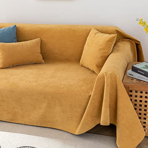 Vclife Orange Couch Cover Water Resistant Sofa Slipcover Super Soft 1 Pc Sectional Couch Cover For Dog Pet Boy Girl Multifunctional Furniture Protector L Shape Sectional Sofa Cover (71"X118") #TOP6