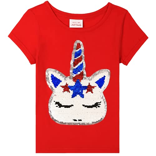 Image of 4th of July Shirts for Girls Patriotic American Flag Kids Clothing