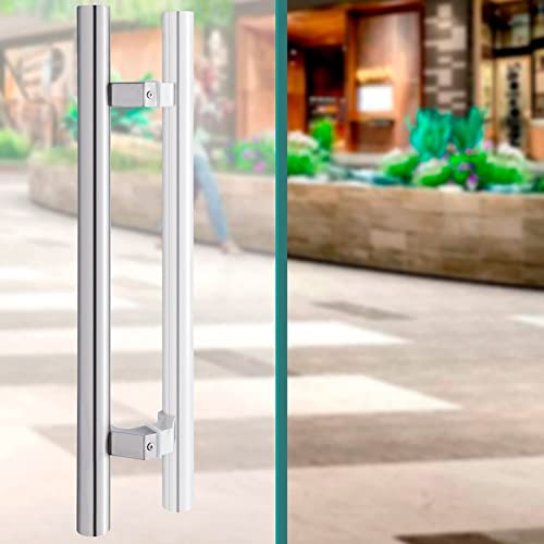 Poignée de porte en acier inoxydable lourd H 600mm robuste et stable - 3