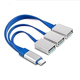 Leadzoe USB C Hub, OTG Type C Hub with 1x USB 3.0 female, 2 x USB 2.0 female, for MacBook, MacBook Pro, Google Pixel, Galaxy S8, more USB-C Devices