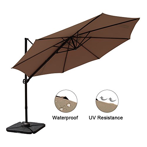Cobana 10ft Cantilever Offset Patio Umbrella With Vertical Tilt And 360 Degree Rotation Function Beige Buy Online In Belgium At Desertcart