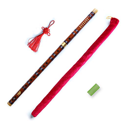 Vintage Style Dizi Bamboo Flute Chinese Instrument Traditional (KEY F)